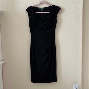 Sexy Cowl Neck Jersey Dress, Ralph Lauren Size 4